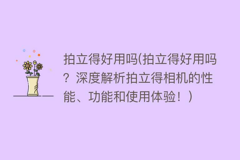 拍立得好用吗(拍立得好用吗？深度解析拍立得相机的性能、功能和使用体验！)