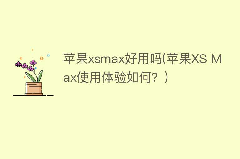 苹果xsmax好用吗(苹果XS Max使用体验如何？)