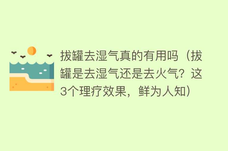 拔罐去湿气真的有用吗（拔罐是去湿气还是去火气？这3个理疗效果，鲜为人知）