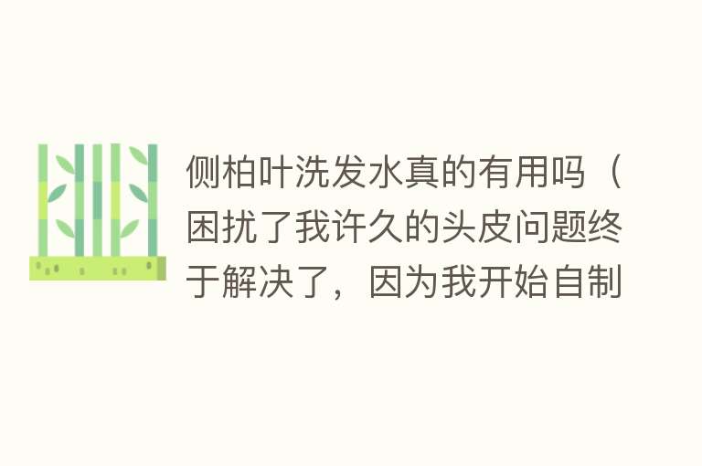 侧柏叶洗发水真的有用吗（困扰了我许久的头皮问题终于解决了，因为我开始自制洗发水了）