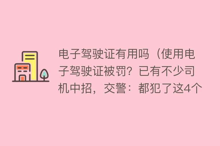 电子驾驶证有用吗（使用电子驾驶证被罚？已有不少司机中招，交警：都犯了这4个错误）