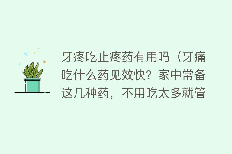 牙疼吃止疼药有用吗（牙痛吃什么药见效快？家中常备这几种药，不用吃太多就管用）