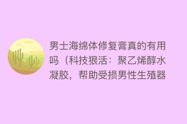 男士海绵体修复膏真的有用吗（科技狠活：聚乙烯醇水凝胶，帮助受损男性生殖器官恢复！）