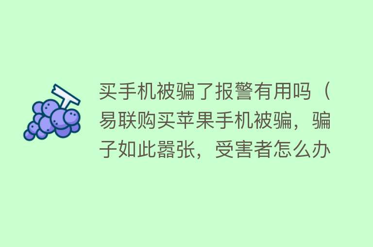 买手机被骗了报警有用吗（易联购买苹果手机被骗，骗子如此嚣张，受害者怎么办？）