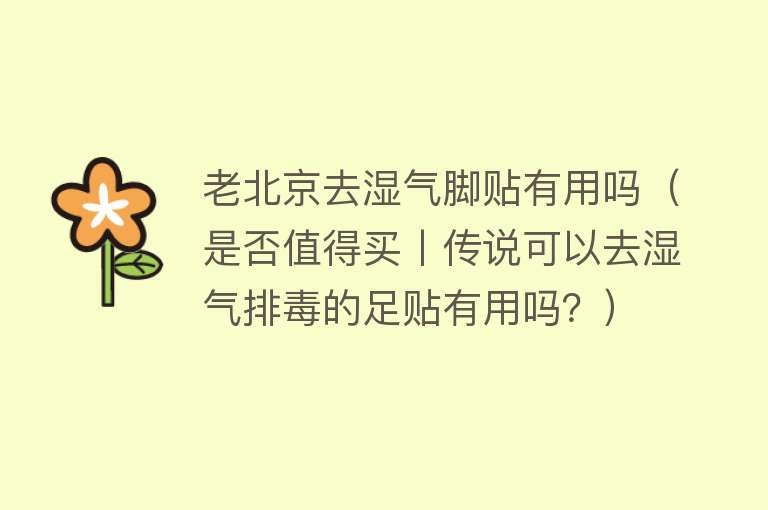 老北京去湿气脚贴有用吗（是否值得买丨传说可以去湿气排毒的足贴有用吗？）