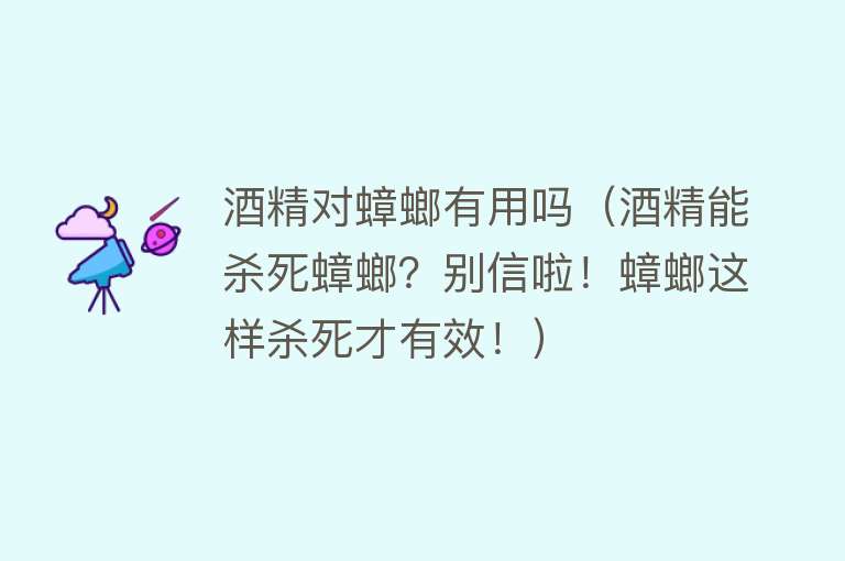 酒精对蟑螂有用吗（酒精能杀死蟑螂？别信啦！蟑螂这样杀死才有效！）