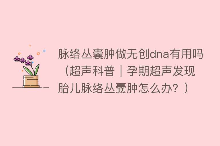 脉络丛囊肿做无创dna有用吗（超声科普｜孕期超声发现胎儿脉络丛囊肿怎么办？）