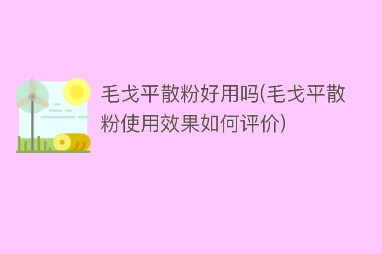 毛戈平散粉好用吗(毛戈平散粉使用效果如何评价)