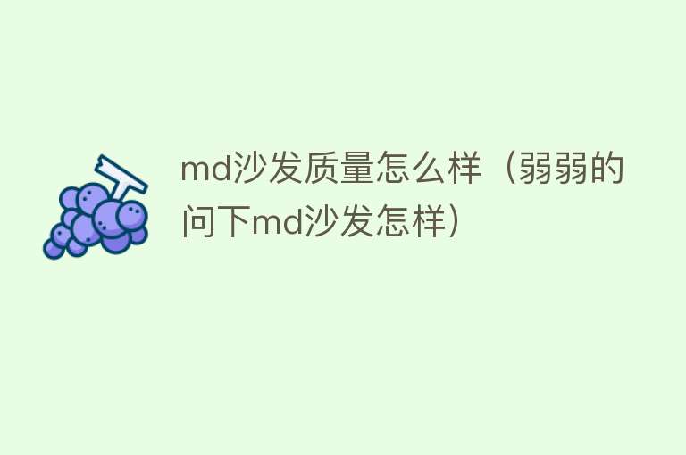 md沙发质量怎么样（弱弱的问下md沙发怎样）