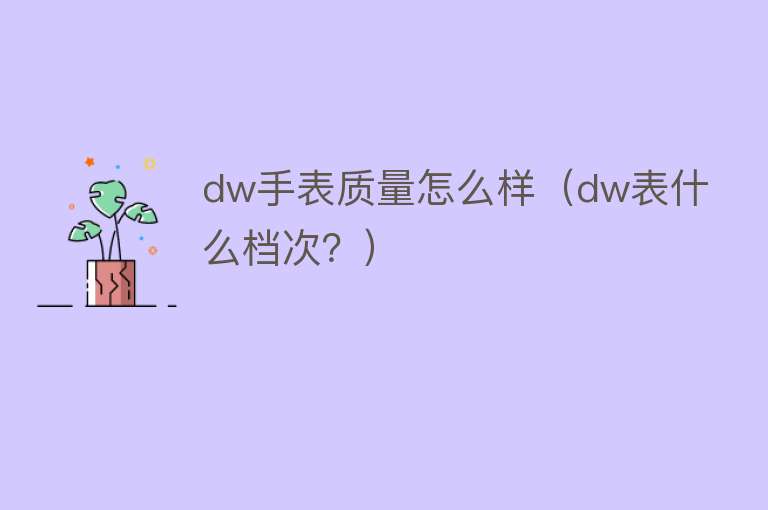 dw手表质量怎么样（dw表什么档次？）