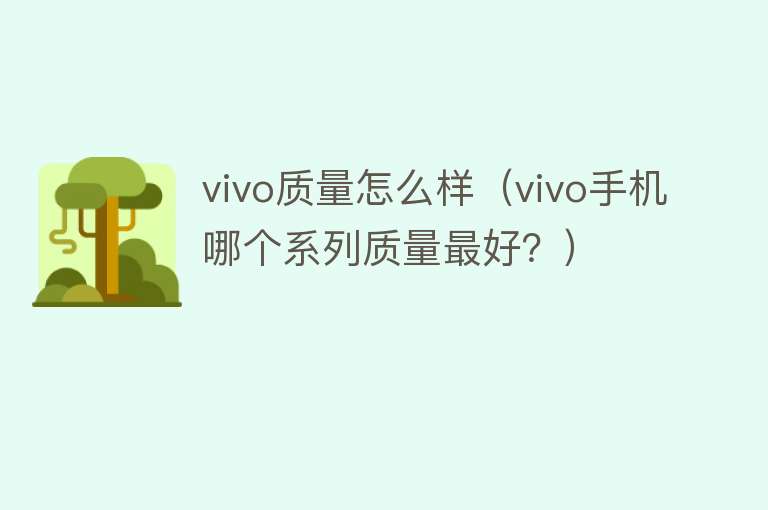 vivo质量怎么样（vivo手机哪个系列质量最好？）