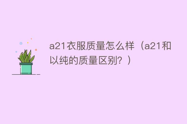 a21衣服质量怎么样（a21和以纯的质量区别？）