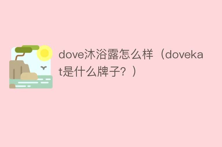 dove沐浴露怎么样（dovekat是什么牌子？）