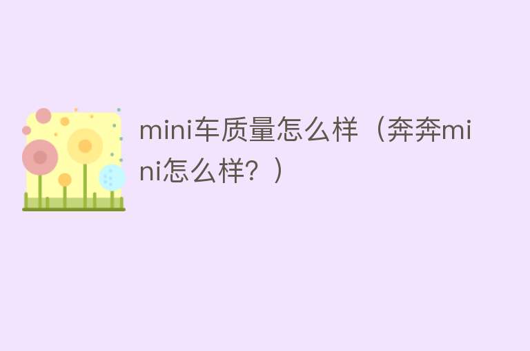 mini车质量怎么样（奔奔mini怎么样？）